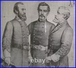 Rare Museum Quality Civil War Hankerchief, Confederate Generals, Our Heroes
