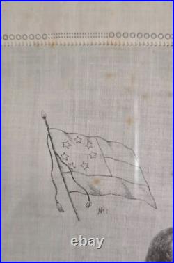 Rare Museum Quality Civil War Hankerchief, Confederate Generals, Our Heroes