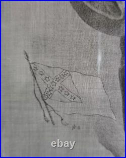 Rare Museum Quality Civil War Hankerchief, Confederate Generals, Our Heroes