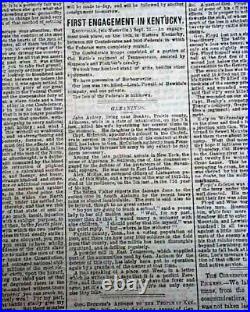 Rare NEW ORLEANS LA Louisiana Deep South CONFEDERATE Civil War 1861 Newspaper