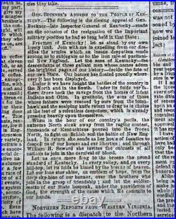 Rare NEW ORLEANS LA Louisiana Deep South CONFEDERATE Civil War 1861 Newspaper