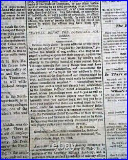 Rare NEW ORLEANS LA Louisiana Deep South CONFEDERATE Civil War 1861 Newspaper