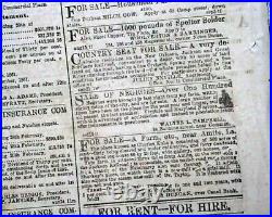 Rare NEW ORLEANS LA Louisiana Deep South CONFEDERATE Civil War 1861 Newspaper