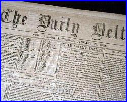 Rare NEW ORLEANS LA Louisiana Deep South CONFEDERATE Civil War 1862 Newspaper