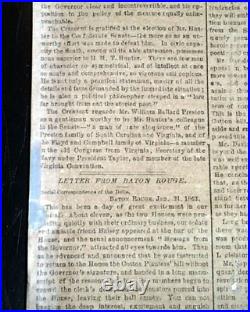 Rare NEW ORLEANS LA Louisiana Deep South CONFEDERATE Civil War 1862 Newspaper