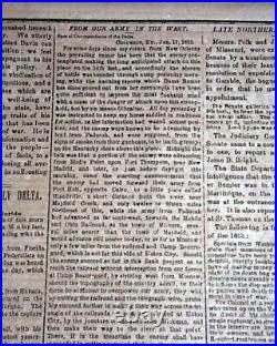 Rare NEW ORLEANS LA Louisiana Deep South CONFEDERATE Civil War 1862 Newspaper