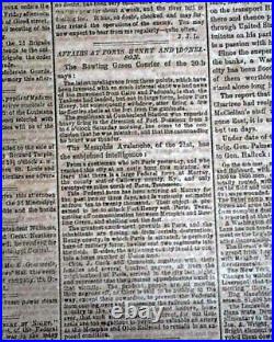 Rare NEW ORLEANS LA Louisiana Deep South CONFEDERATE Civil War 1862 Newspaper