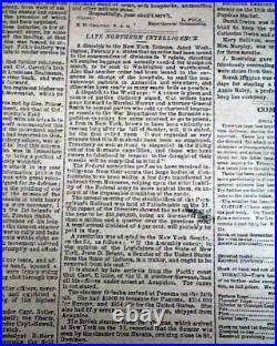 Rare NEW ORLEANS LA Louisiana Deep South CONFEDERATE Civil War 1862 Newspaper