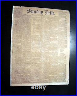 Rare NEW ORLEANS LA Louisiana Deep South CONFEDERATE Civil War 1862 Newspaper