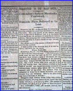 Rare NEW ORLEANS LA Louisiana Deep South CONFEDERATE Civil War 1862 Newspaper