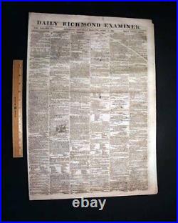 Rare New Civil War Confederate Ensign Engraving Richmond Virginia 1862 Newspaper