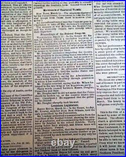 Rare New Orleans LA Louisiana Deep South Confederate Civil War 1861 Newspaper