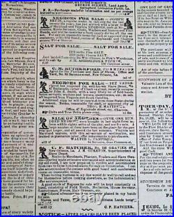 Rare New Orleans LA Louisiana Deep South Confederate Civil War 1861 Newspaper