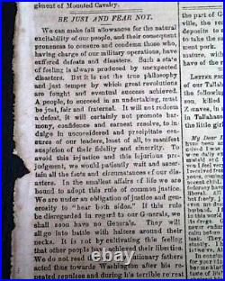 Rare New Orleans LA Louisiana Deep South Confederate Civil War 1862 Newspaper