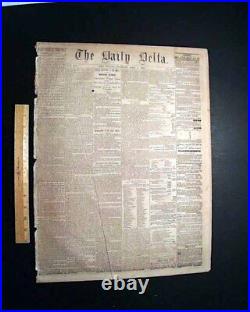 Rare New Orleans LA Louisiana Deep South Confederate Civil War 1862 Newspaper