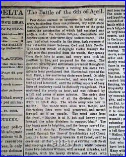 Rare New Orleans LA Louisiana Deep South Confederate Civil War 1862 Newspaper