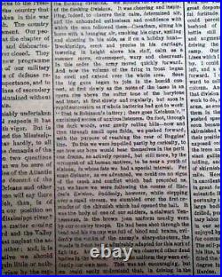 Rare New Orleans LA Louisiana Deep South Confederate Civil War 1862 Newspaper