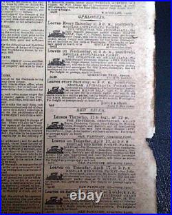 Rare New Orleans LA Louisiana Deep South Confederate Civil War 1862 Newspaper