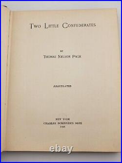 Rare OOAK Two Little Confederates, 1908, Thomas NelsonPage, Civil War fiction