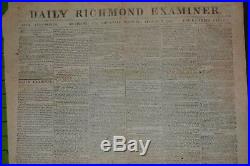 Rare Richmond VA Confederate States Civil War Newspaper Aug 1861 Slave Ads