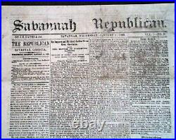 Rare Savannah Yankee Occupation Post Confederate Fall 1865 Civil War Newspaper