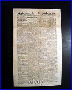 Rare Savannah Yankee Occupation Post Confederate Fall 1865 Civil War Newspaper