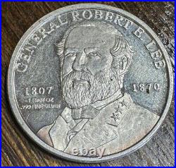 Rare Vtg 1 Oz Silver Round Robert E. Lee Civil War Confederate DEO VINDICE