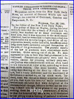 Rare orig 1864 Augusta GEORGIA Confederate Civil War newspaper w SLAVE SELLER AD