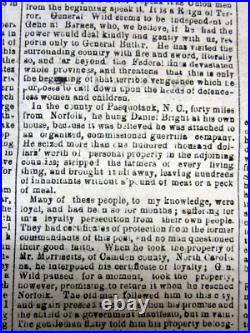 Rare orig 1864 Augusta GEORGIA Confederate Civil War newspaper w SLAVE SELLER AD