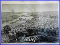 Richmond Virginia Confederate Capital 1863 Civil War birds-eye city view