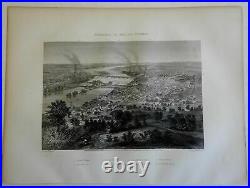 Richmond Virginia Confederate Capital 1863 Civil War birds-eye city view