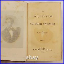 Rise Fall Confederate Government Jefferson Davis 1881 First Ed Civil War Signed