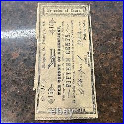 SASA 1863 15 cents County of Rockbridge VIRGINIA Note CIVIL WAR Era Banknotes
