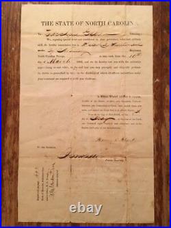 SIGNED 1862 Confederate Heavy Artillery ELLIS North Carolina 1st Batt WILMINGTON