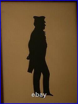 SIGNED Antique Silhouette Art Civil War soldier American Patriotic Confederate