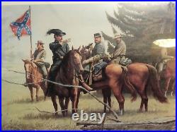 SIGNED CIVIL WAR PRINT DALE GALLON SECURE THE CROSSING FRAMED 29/650 Confederate