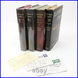 SIGNED Hudson Strode / Jefferson Davis / 4 Vol Confederate Civil War Political