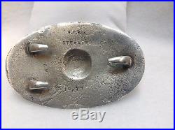 STERLING SILVER Civil War Confederate Arkansas Oval Belt Buckle REPRODUCTION