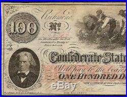 San Antonio Texas Manuscript 1862 $100 Confederate States Note CIVIL War T-41