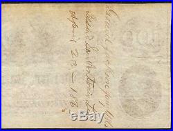 San Antonio Texas Manuscript 1862 $100 Confederate States Note CIVIL War T-41