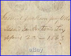 San Antonio Texas Manuscript 1862 $100 Confederate States Note CIVIL War T-41