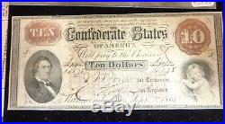 September 1861 $10 Confederate States Paper Money Civil War CSA Note T-24 XF
