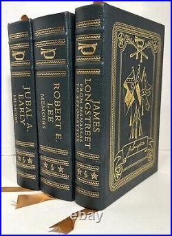 Set of 3 Easton Press Civil War Confederate Leader Memoirs 205 Full Leather HB