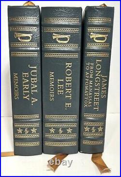 Set of 3 Easton Press Civil War Confederate Leader Memoirs 205 Full Leather HB