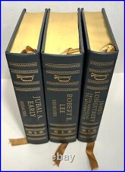 Set of 3 Easton Press Civil War Confederate Leader Memoirs 205 Full Leather HB