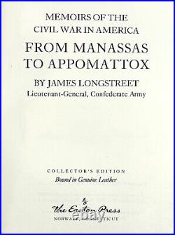 Set of 3 Easton Press Civil War Confederate Leader Memoirs 205 Full Leather HB