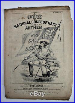 Sheet Music Civil War Our Confederate National Anthem 1863