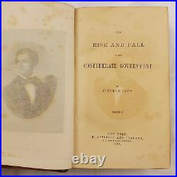 Signed First Ed 1881 Rise Fall Confederate Government Jefferson Davis Civil War