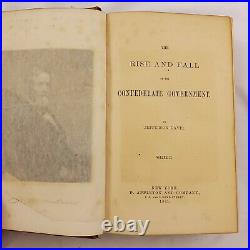 Signed First Ed 1881 Rise Fall Confederate Government Jefferson Davis Civil War