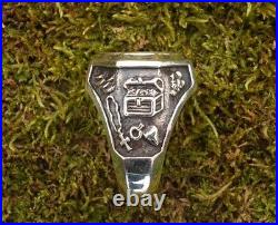 Sterling Silver Men's Metal Detector / Treasure Hunting Ring Confederate Buckle
